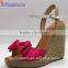 Custom made satin material ladies wedge sandals