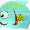 High Quality Silicone Cartoon Cap Printed Swimming Hat