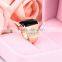 1 dollar items zinc alloy black gemstone single stone gold ring for women