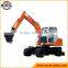 High efficiency excavating equipment 6 ton hydraulic small wheel excavator