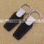 Handmade custom high quality black leather keychain promotion