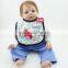 Manufacture polyester material silicone baby bibs cute design custom printed baby bibs