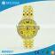Charming crystal circle all golden plating bracelet woman watch