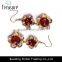 Fashion jewelry hot selling pendant flower shape crystal earring gold plated jewelry earrings