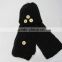 wholesale ladies designer buttons knitted hat and scarf with pocket sets
