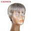 44# silver grey wigs short machine made/lace front 4inch hair and futura blend wig
