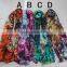 Hangzhou Flower Printed Silk Scarf 110*180cm Hand Painted Silk Scarf