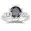 Fine Engagment Ring In Black and White Natural Diamonds