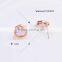 Wholesale 12.6*11mm Silver Crystal Color Bezel Gemstone Connector Jewelry Earrings P9130-1