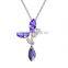 Dazzle Crystal Necklaces Full Rhinestone Butterfly Type Droplet Pendant Choker Elegant Dress Jewelry Accessories For Lady