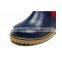 Stylish genuine leather elastic navy color slip on children desert winter boot
