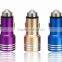 Dual USB-Port Car Charger for iphone 6 6s Stainless Steel Safety Hammer
