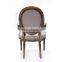 Country garden classic carved fabric oak wooden chair