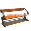 Modern outdoor wooden Park bench in garden chairs with metal legs