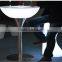 stainless steel base glass top Led Light Cocktail Table