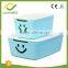 Simle Face Decoration High Quality Home Storage Boxes Colors Plastic Containers