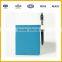 Novel Design Blue PU leather Waterproof Notebook Cover Diary Cover with Pen