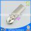 Q-1267 light gold metal long chain zipper, custom metal zipper puller nickel simple design