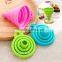 2016 hot sell easy storage collapsible silicone funnel