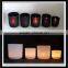matte frosted black massage glass candle holder/frosted matte black glass candle jar/ wholesale glass candle holder