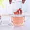 Increasing heat clear glass flower tea cups with filter