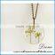 Wholesale fashion gifts jewelry pressed real natural flower alloy resin necklace