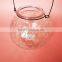 transparent pumpkin shape glass candle jar with metal holder