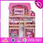 New design pretend play miniature wooden toy doll house for kids W06A228