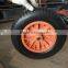 3.50-8 red plastic rim rubber wheel for wheelbarrow