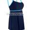 Backless Swimsuit Wholesale Women Ladies Bandeau Color Contrast Swimdress One Piece Bathing Suit High Waisted Swimsuit