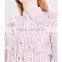 Wholesale Women Apparel Ruffled Trims Curved Hem Collar Pink Cotton Shirt(DQE0263T)