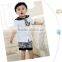 Wholesale England style 3pcs navy uniform for baby boy' clothes set,including shirt,pants and hat