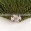 Myfur Classical Raccoon Fur Attached Pom Pom Beanie Adult Khaki Green Winter Cap