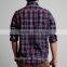 2016 Classic casual plaid pattern long sleeve flannel italian shirt for men