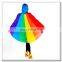 Colorful Fashion Rainbow Women Rain Poncho
