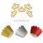 Birthday party favor kit gold paper cake wrapper and gold crown topper