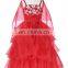 Grace Karin Spaghetti Straps Flower Girl Princess Bridesmaid Wedding Pageant Red Cake Dress CL010404-1