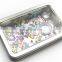 rectangular metal locket jewelry gift tin box with clear pvc window