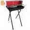 Charcoal Barbecue Grill Rectangle Outdoor BBQ Grill With Red Windshield