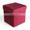 Customized modern and fashion living room furniture  velvet folding ottoman with storage