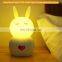 Smart Rabbit Desk Night Light With 3 Color Changing Remote Control Kids LED Light