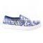 yiwu classic lady OEM custom design casual flat shoes spring flower cotton fabric shoes