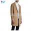 Customized Fashion Boutique Windproof men custom fit brown long trench woolen coat