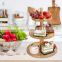 3 Tier Wooden Cake Stand Bamboo Wedding Tired Cupcake Stand Serving Tray Fruit Platter Cake Holder for Wedding Decoration
