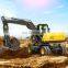 canton fair china manufacturer wheeled long arm hydraulic tyre excavators 9 ton Wheel Excavator