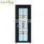 American armored Exterior Glass Aluminium Hinged Doors Interior Black Door With Aluminum Strip Decoration