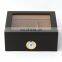 Glass top wooden cigar humidor box desktop cigar box