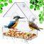 Clear Acrylic Wind Bird Feeder  Birdhouse Mixed Seed with Tray for Viewing