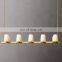 Modern Brass Paillaac Fabric Shade Linear Chandelier Custom Indoor Lighting for Living Room or Restaurant for Ceilings