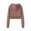 Sudadera con capucha de manga corta ajustada de color sólido, inspirada en el dise?o retro de estilo americano y la tendencia del milenio